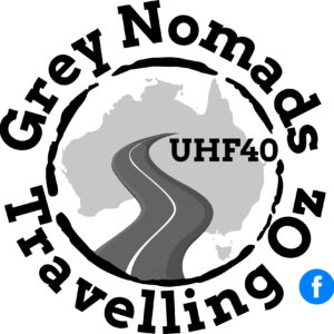 Grey Nomads Travelling Oz Sticker Option 1 - with UHF40 text
